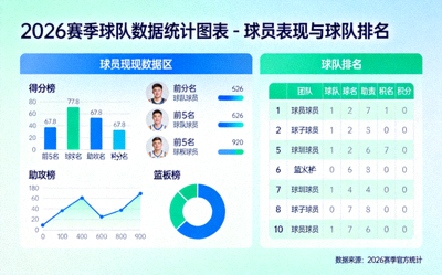 2026赛季球队数据统计图表 - 球员表现与球队排名